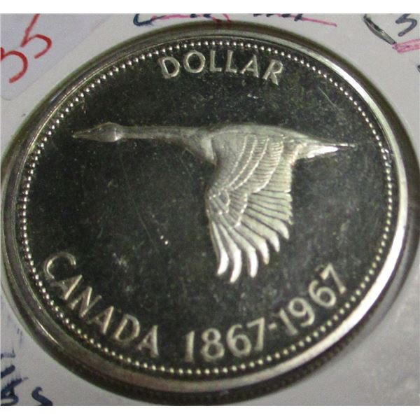 1967 PROOF CAMEO CANADA SILVER DOLLAR