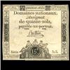 1792 France RARE 15 Sols Assignat Currency AU+ (CUR-05874)