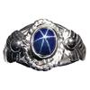 1.40 ct Oval Cabochon Blue Star Sapphire Sterling Ring Size 7.5  (JEW-1823)