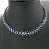 65ct White Diamond & Blue Sapphire 14k White Gold Necklace $55,000 (JEW-1422)