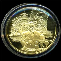 .75oz Franklin Mint PR70 DCAM 24k plated Sterling Silver Round History of the American Presidency F.
