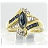 1.65ct Ceylon Blue Sapphire & Diamond 10k Gold Ladies Ring (JEW-1494)