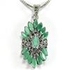 30.66ct Luxury Top Emerald Marcasite Sterling Pendant (JEW-1559)