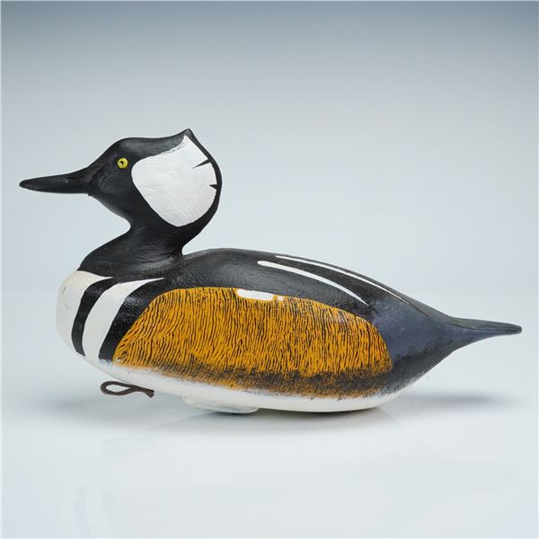 Frank Flicker Hand-Carved Hooded Merganser Drake Decoy