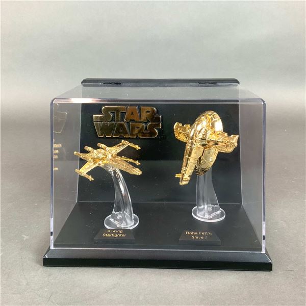 Package of Two Star Wars Miniature Starships in Display Case