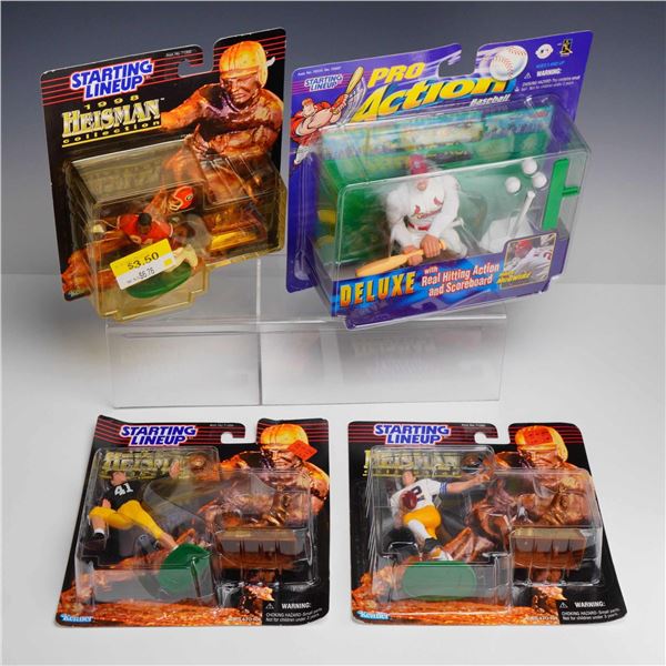 4pc Hasbro and Kenner Starting Line Action Figures Including Walker, Staubach, Davis, and McGwire