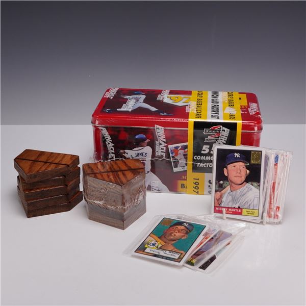 Collection of 1997 Pinnacle Major League Baseball Factory Set Tin, 10 Mickey Mantle Commemorative Ca