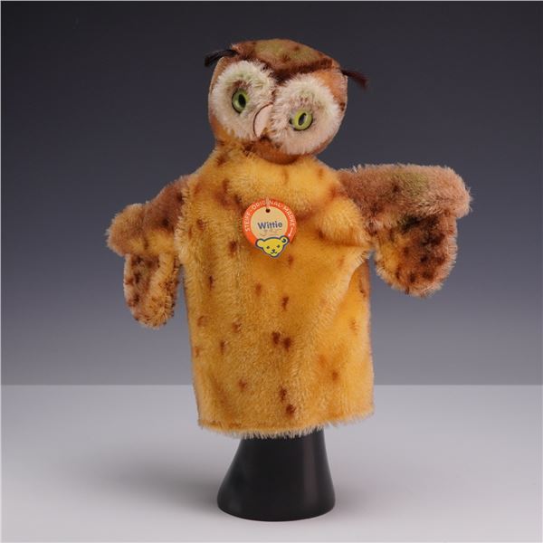 Steiff Wittie Owl Hand Puppet with Original Tags