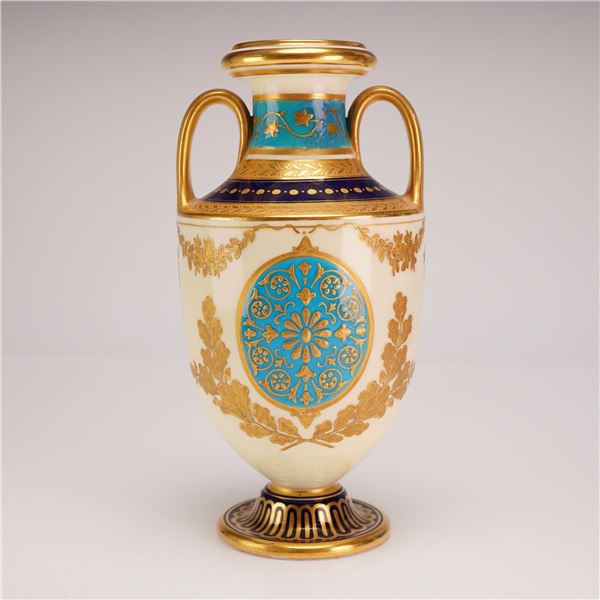 Mortlock's Oxford Street British Neoclassical Style Porcelain Urn Vase 1886