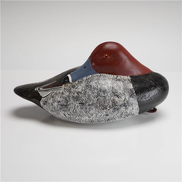 Frank Flicker Hand-Carved Balsawood Redhead Drake Duck Decoy