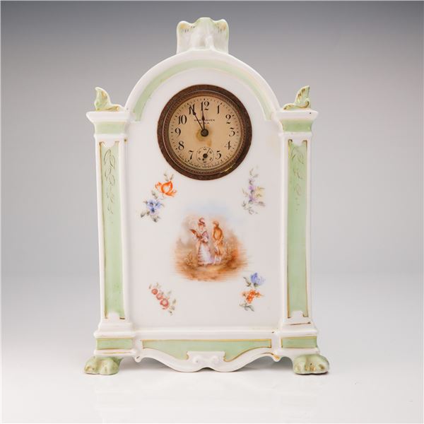 Rosenthal Porcelain Cased Mantel Clock with New Haven Movement