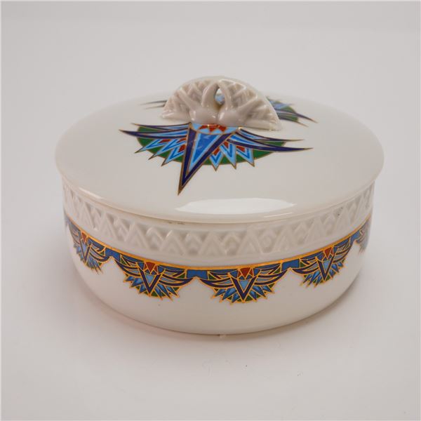 Elizabeth Arden Porcelain Covered Box with Lid, Treasures of the Pharaohs