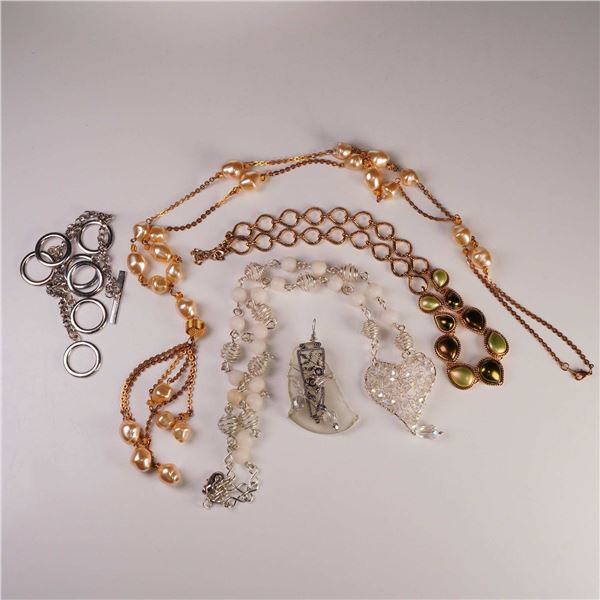 5pc Costume Jewelry Collection- Necklaces, Bracelet and Pendant