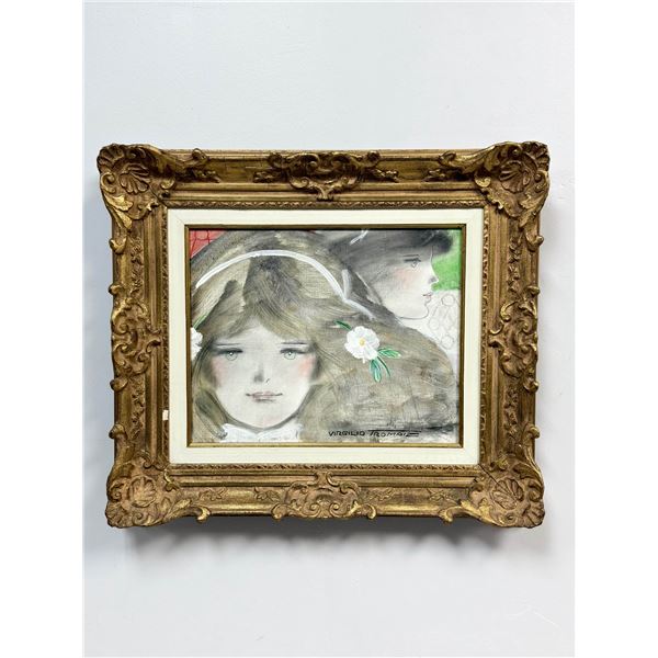 Virgilio Trompiz (Venezuelan, 1927-2012), Two Women, Mixed Media on Canvas