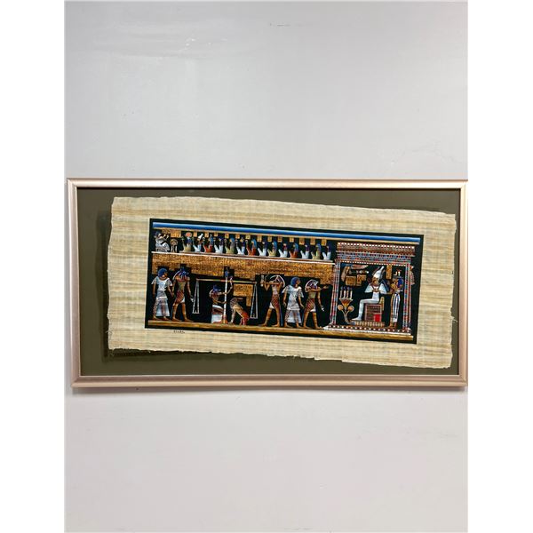 Shada, Framed Egyptian Painting on Papyrus, Final Judgment