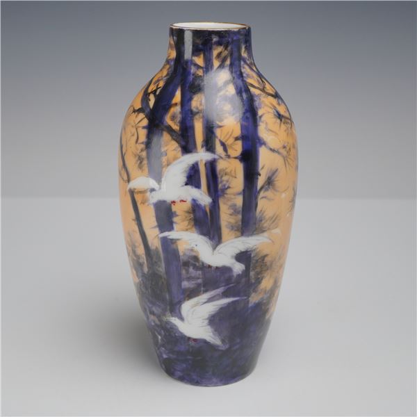 Japanese Satsuma Bird Landscape Vase