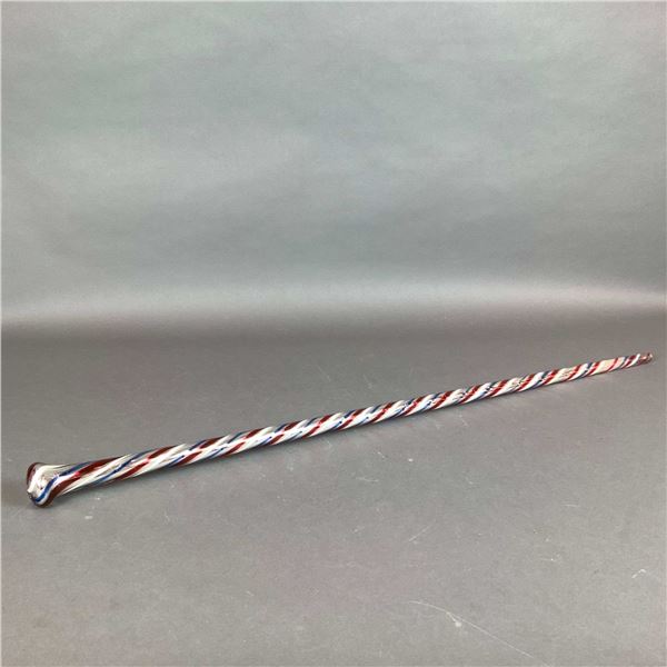 Red, White, and Blue Swirl Glass Parade Cane