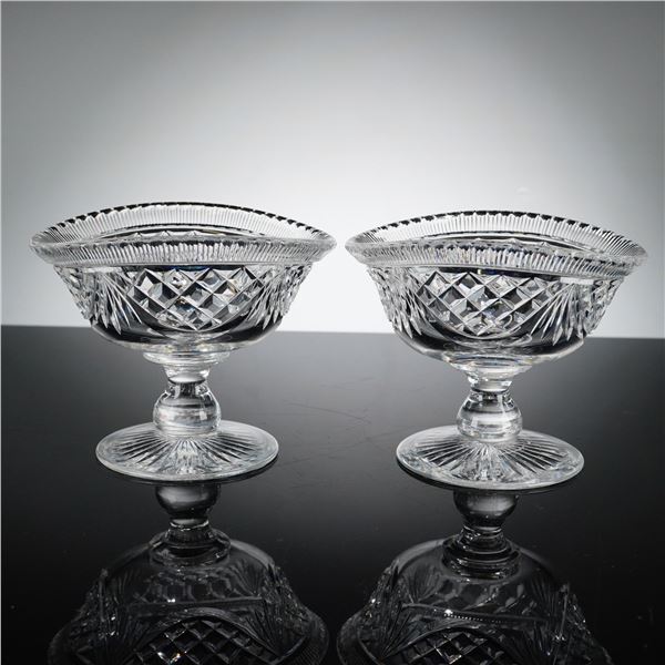 Pair of Cut Crystal Footed Sherbet Dishes