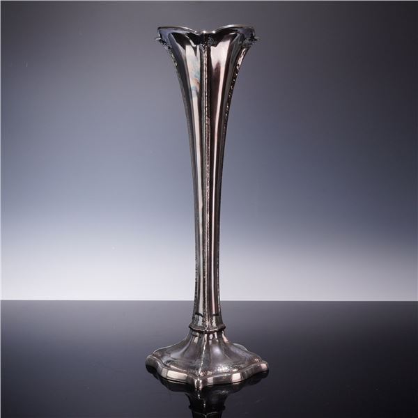 Meriden Silver Plate Company Silver Plated Trumpet Vase Pattern 594