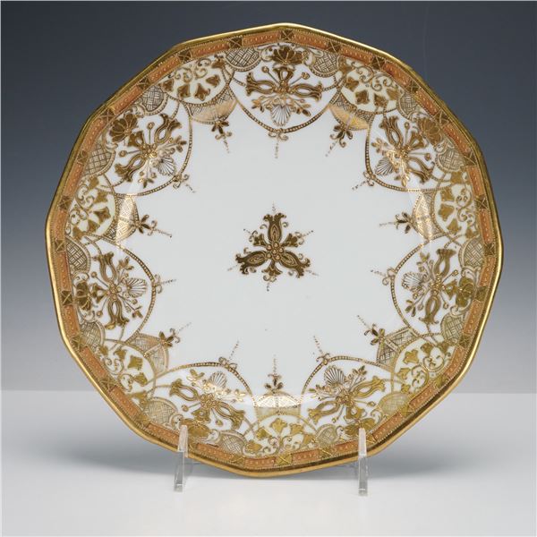 Nippon Hand Painted Raised Gold Octagonal Plate with RC Mark