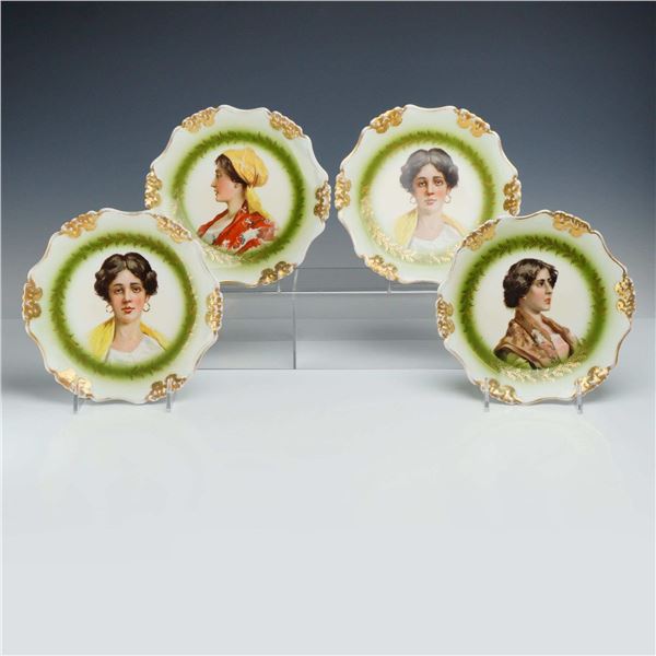 Set of Four Rosenthal RC Bavaria Pensee Porcelain Portrait Plates
