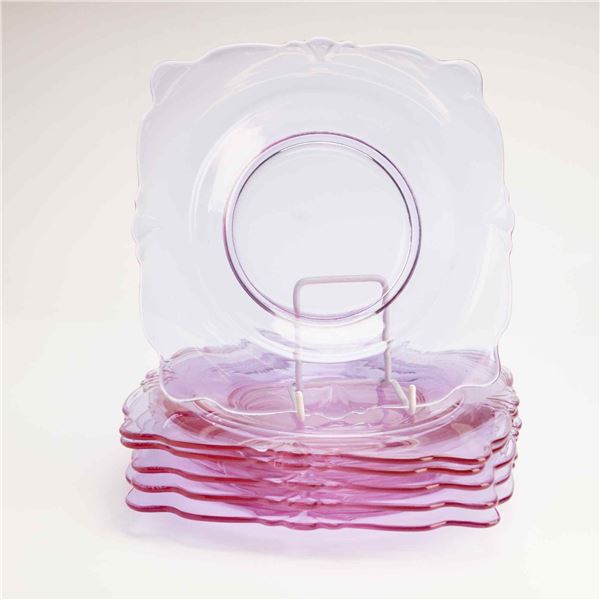 6pc Heisey Empress Pattern Glass Salad Plates