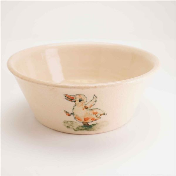Rare Vintage Weller Ware Child's Bowl, Duck
