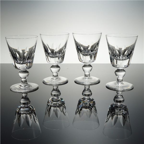Set of 4 Saint-Louis Cut Crystal Wine Glasses, Jersey