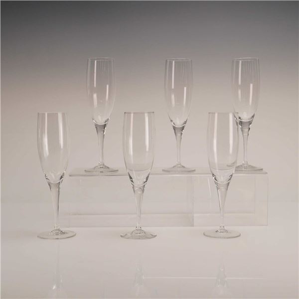 6pc Rosenthal Crystal Champagne Flutes with Original Box