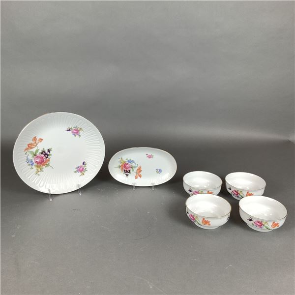 6pc Henneberg Porcelain Floral Dinnerware Set