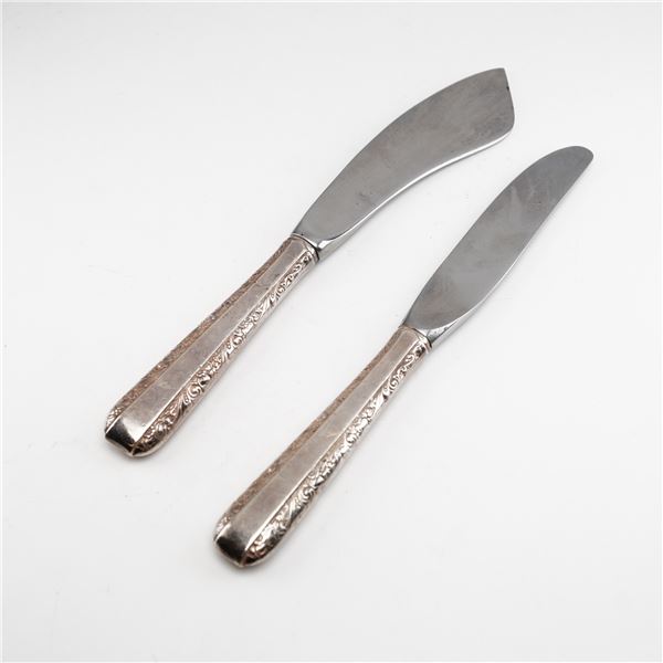 2pc Towle Candlelight Sterling Silver Handled Butter Spreaders