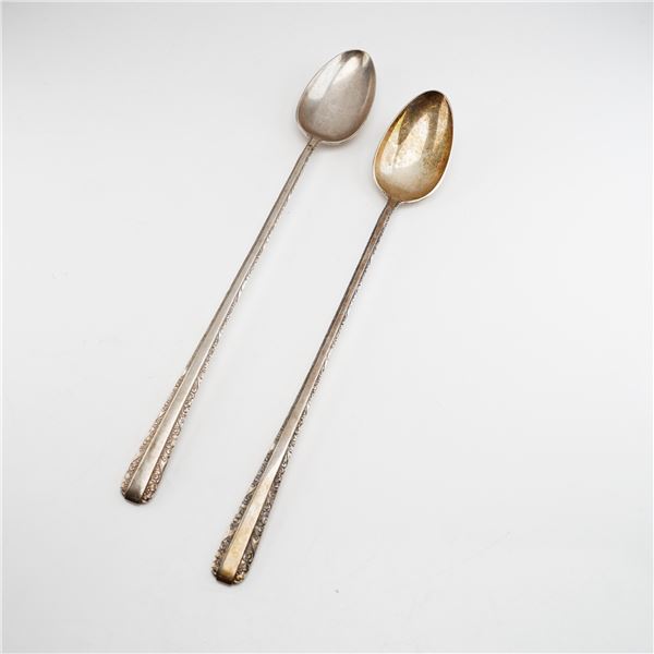 2pc Towle Candlelight Sterling Silver Iced Tea Spoons