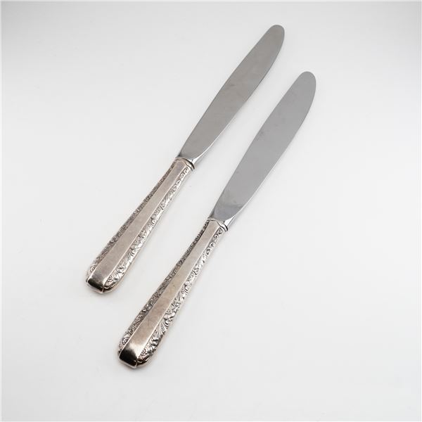2pc Towle Candlelight Sterling Silver Knives with Stainless Steel Blades