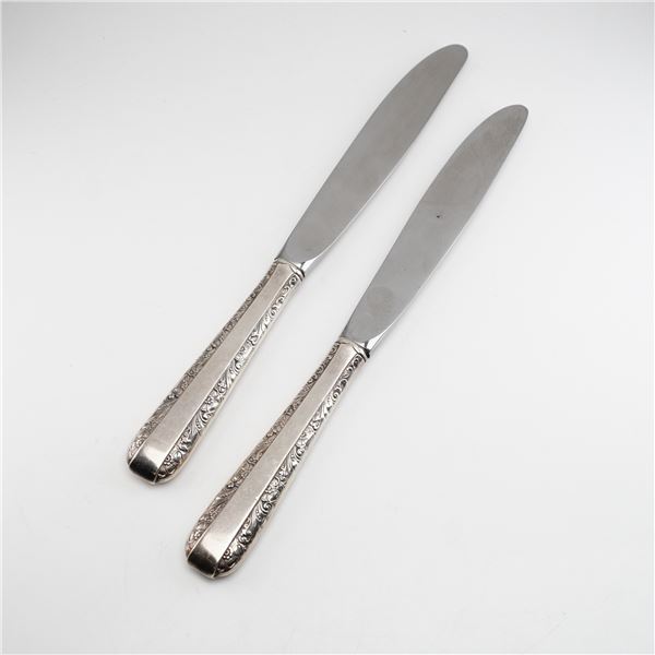 2pc Towle Candlelight Sterling Silver Knives with Stainless Steel Blades