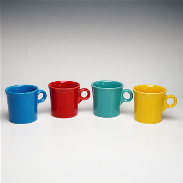 Set of Four Homer Laughlin Fiesta Multicolor Coffee Mugs w/ Ring Handles