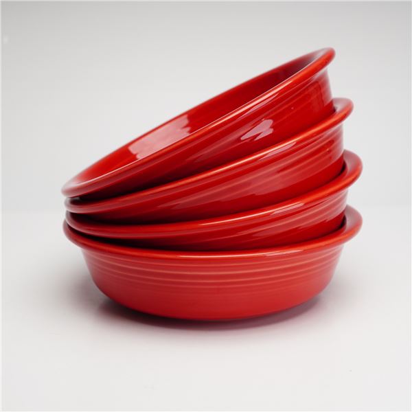 4pc Homer Laughlin Fiesta Scarlet Pasta/Soup Bowls