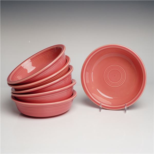 6pc Homer Laughlin Fiestaware Rose Glaze Soup/Fruit Bowls