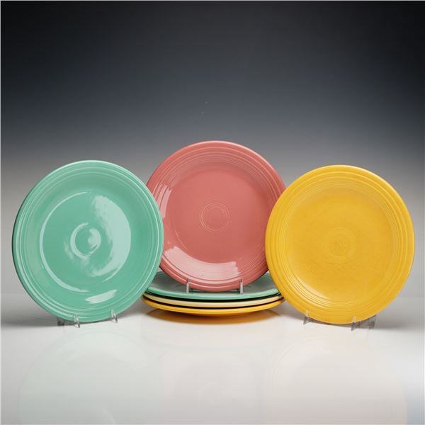 6pc Homer Laughlin, Fiesta, Multicolor Dinner Plates