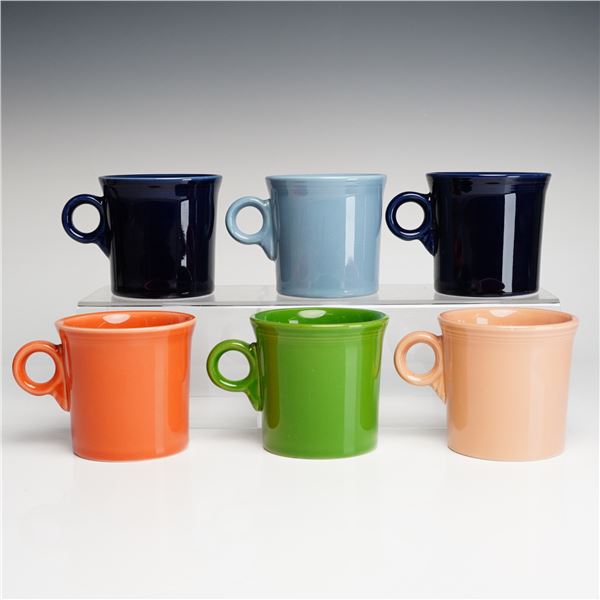 6pc Homer Laughlin, Fiesta, Multicolor Mugs