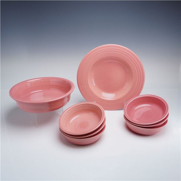 8pc Homer Laughlin Fiesta Rose Pink Ceramic Tableware