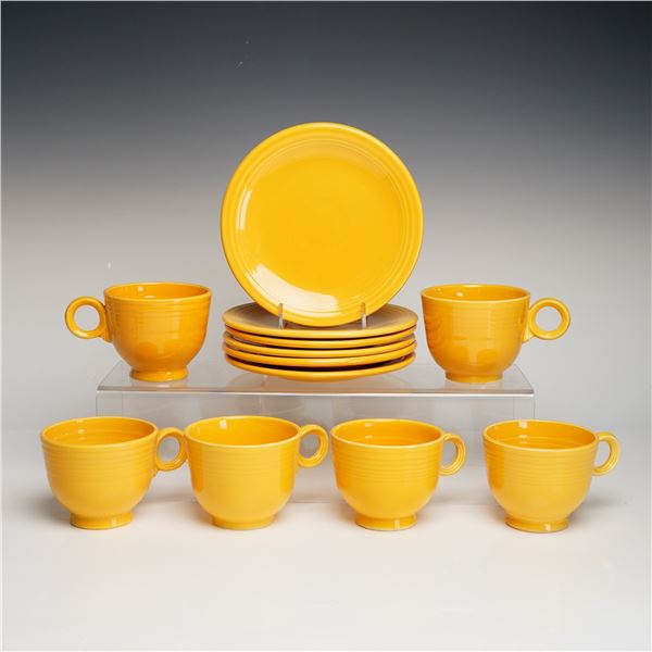 12pc Homer Laughlin, Fiesta, Daffodil Yellow Cups and Saucers Set
