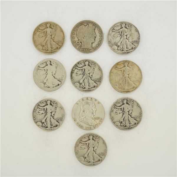 A Collection of US Silver Half Dollars