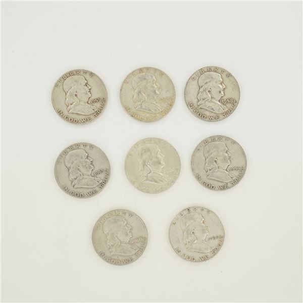 A Collection of US Franklin Half Dollars $5.00 Face Value
