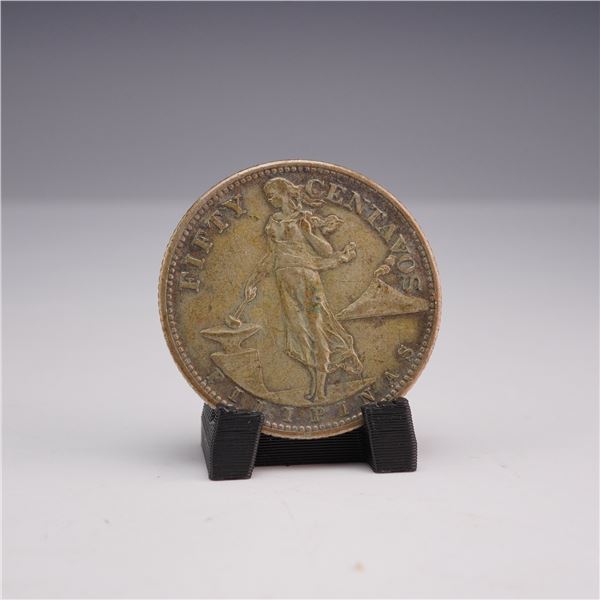 1944-S US-Philippines Silver Fifty Centavos Coin