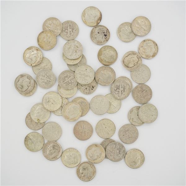 A Mixed Date Bag of U.S. Mint 90% Silver Roosevelt Dimes