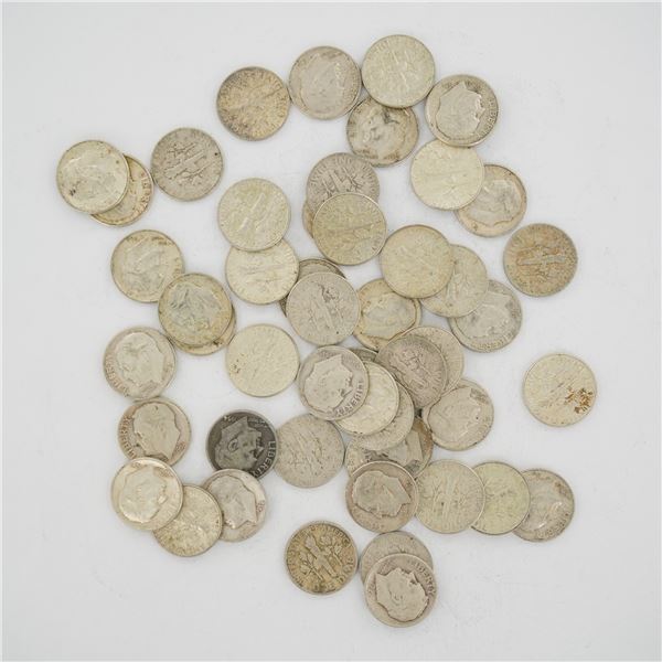 A Mixed Date Bag of US 90% Silver Roosevelt Dimes