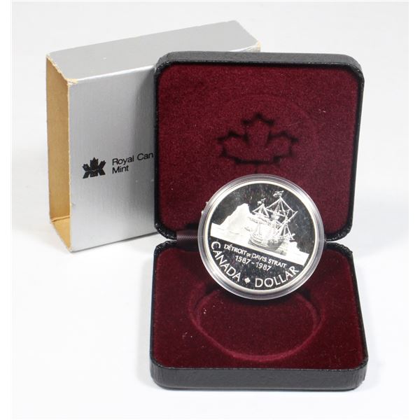 #43 1987 Canadian Silver Dollar Cased Davis Strait