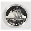 Image 2 : #43 1987 Canadian Silver Dollar Cased Davis Strait