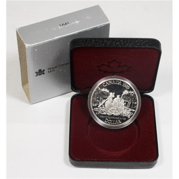 #44 1989 Canadian Silver Dollar Cased Davis Strait