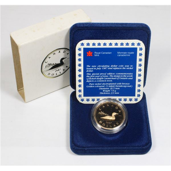 #45 1987 Proof Edition Canadian Dollar Loonie w/